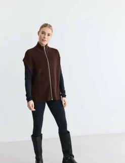 Wool Zip Vest Oslo - Stickat