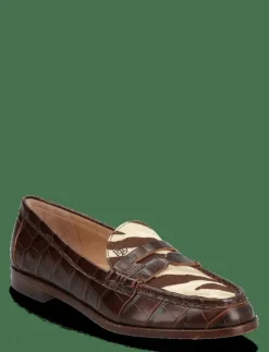 Wynnie Zebra-Print-Trim Embossed Loafer - Loafers