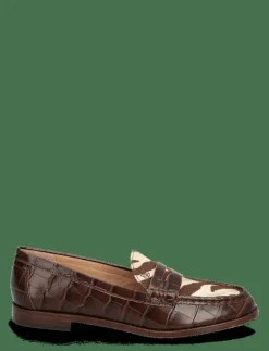 Wynnie Zebra-Print-Trim Embossed Loafer - Loafers