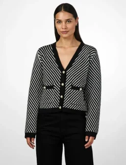 YASCHARLA LS SEQUIN KNIT CARDIGAN - Koftor