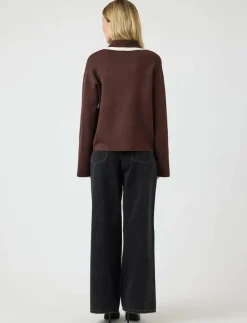 YASJOSIE LS BOW KNIT TOP - Stickat