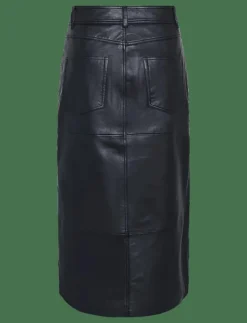 YASMINA HMW LEATHER LONG SKIRT NOOS - Midi kjolar