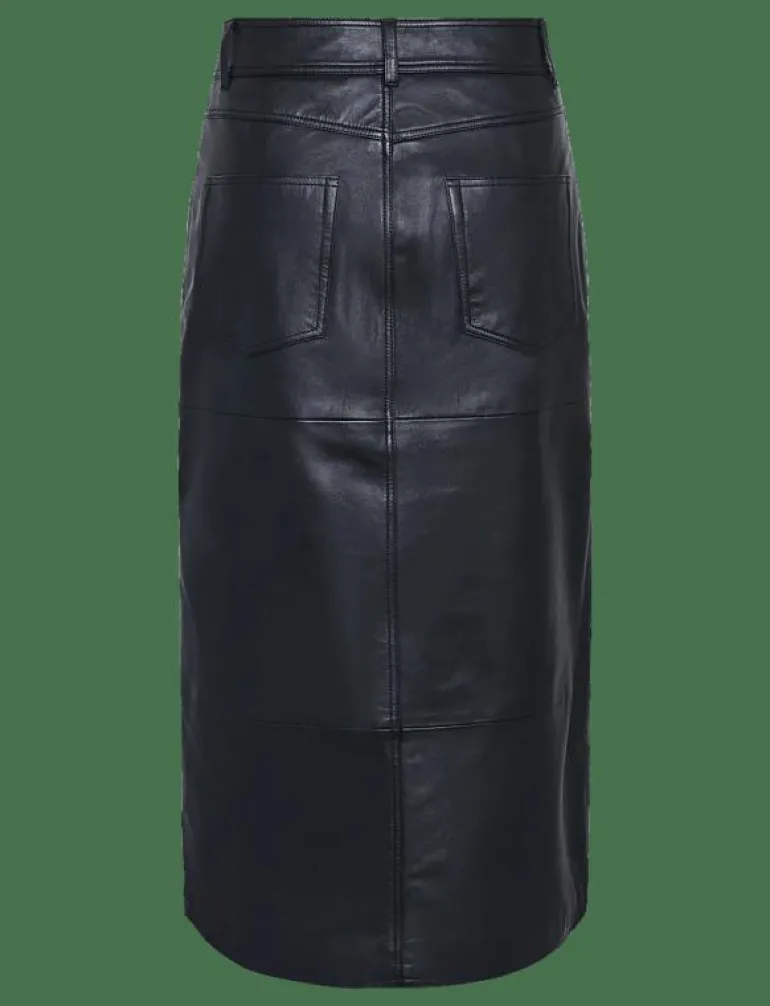 YASMINA HMW LEATHER LONG SKIRT NOOS - Midi kjolar