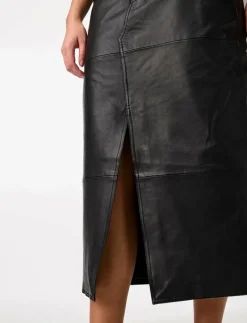 YASMINA HMW LEATHER LONG SKIRT NOOS - Midi kjolar
