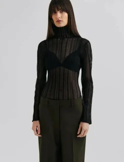 Zelie Sheer Knitted Turtleneck top - Polotröjor