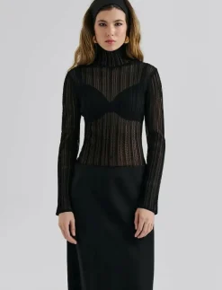 Zelie Sheer Knitted Turtleneck top - Polotröjor