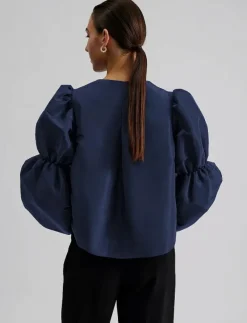 Zoey double pouf sleeve blouse - Långärmade blusar